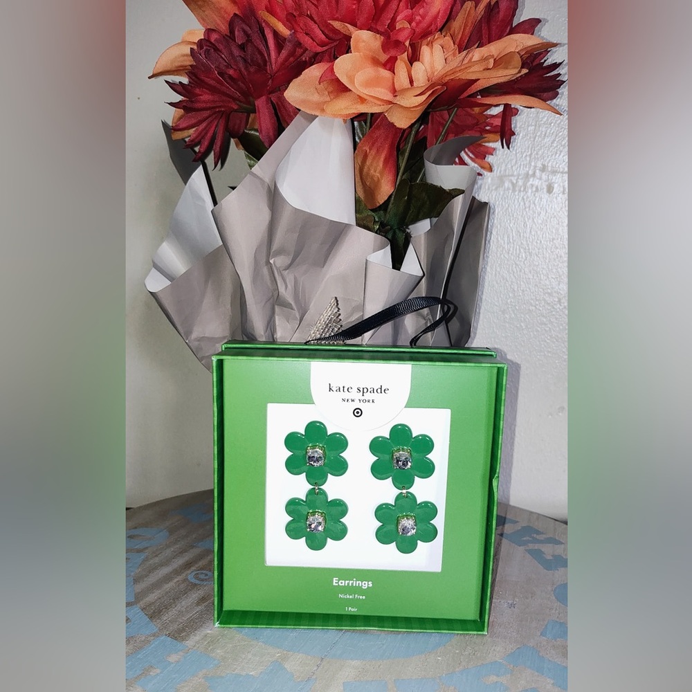 Kate Spade Emerald Floral Earrings